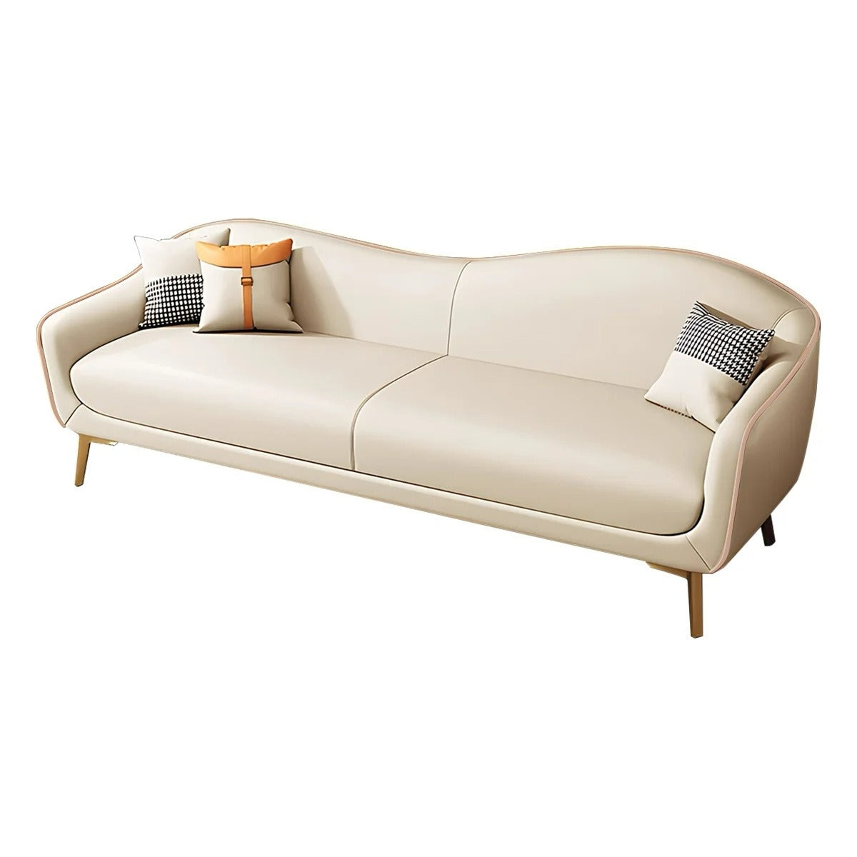 Classic Office Sofa 49–80 in Wide with Leather & Steel Frame