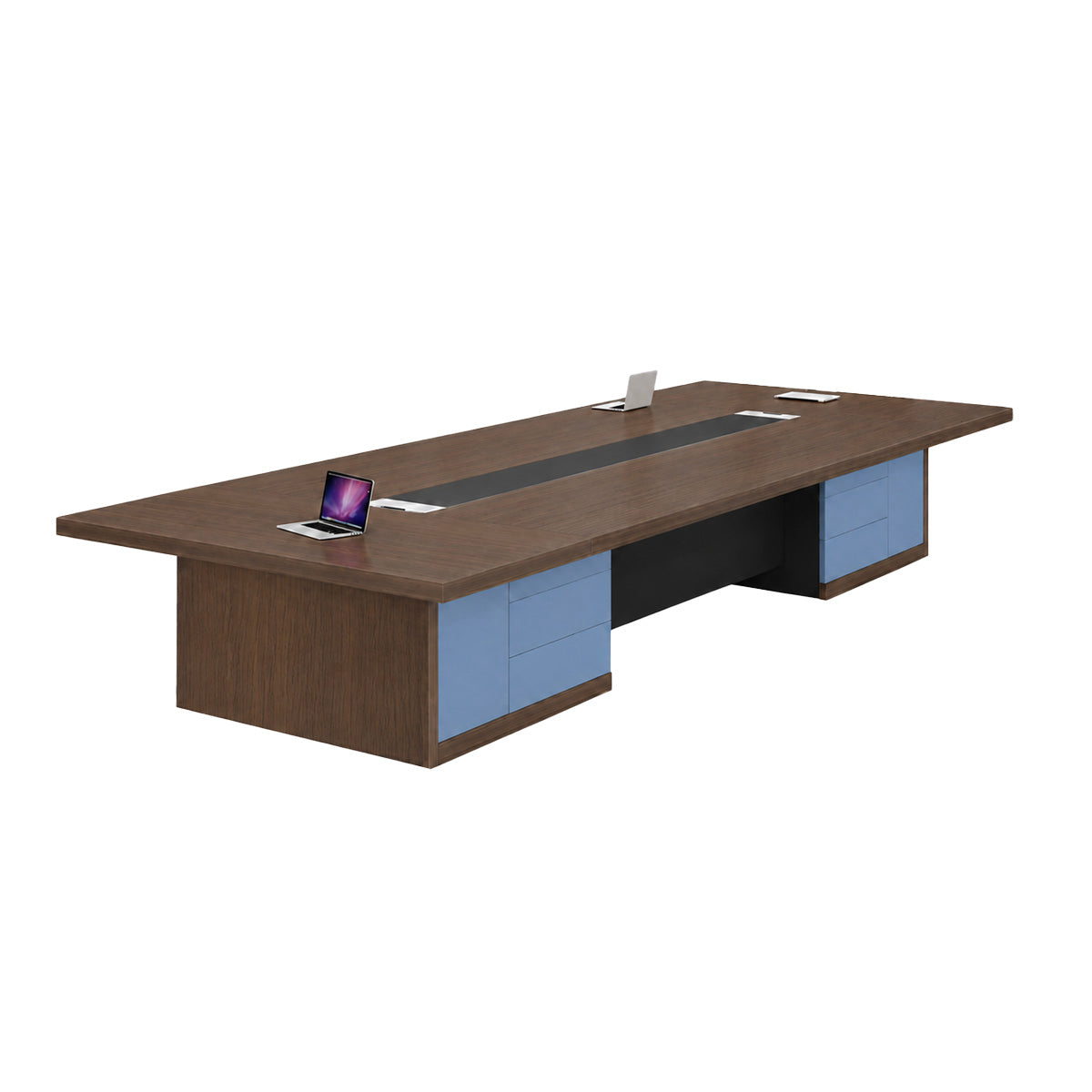 Modern Conference Table 79–236 in Wide (6.5–19.5 ft) for 6–18 People with Ample Storage & Solid Wood