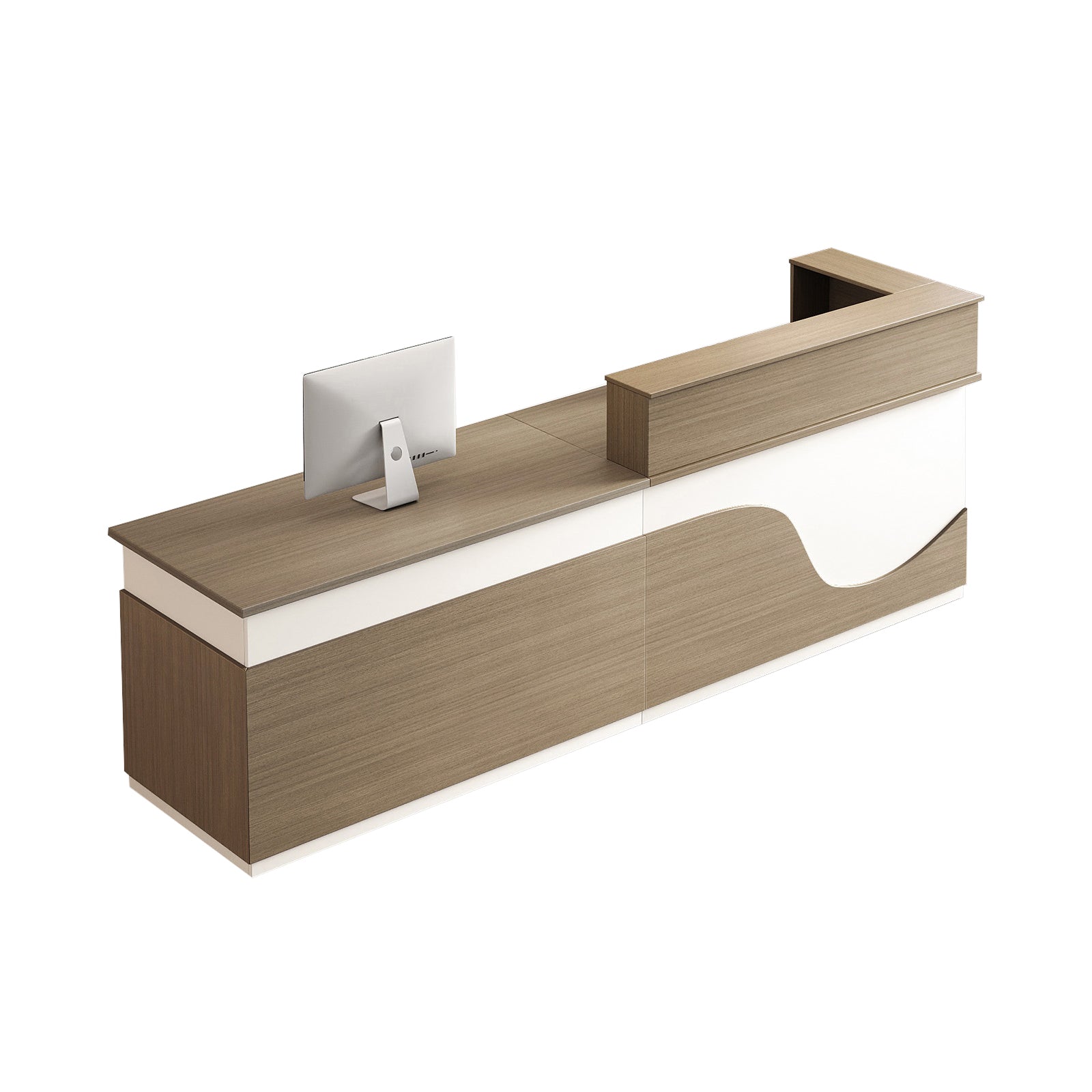 Modern Wood Reception Desk with Storage（Stock Items）