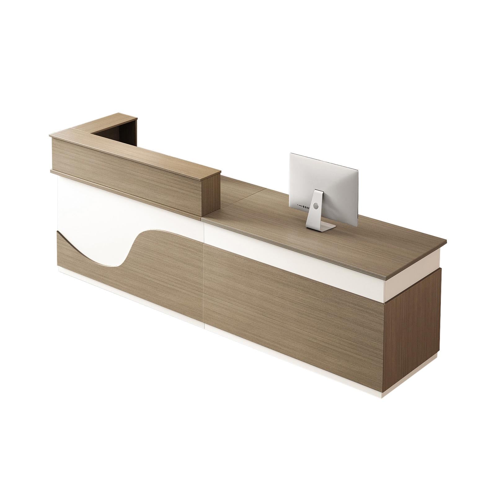 Modern Wood Reception Desk with Storage（Stock Items）