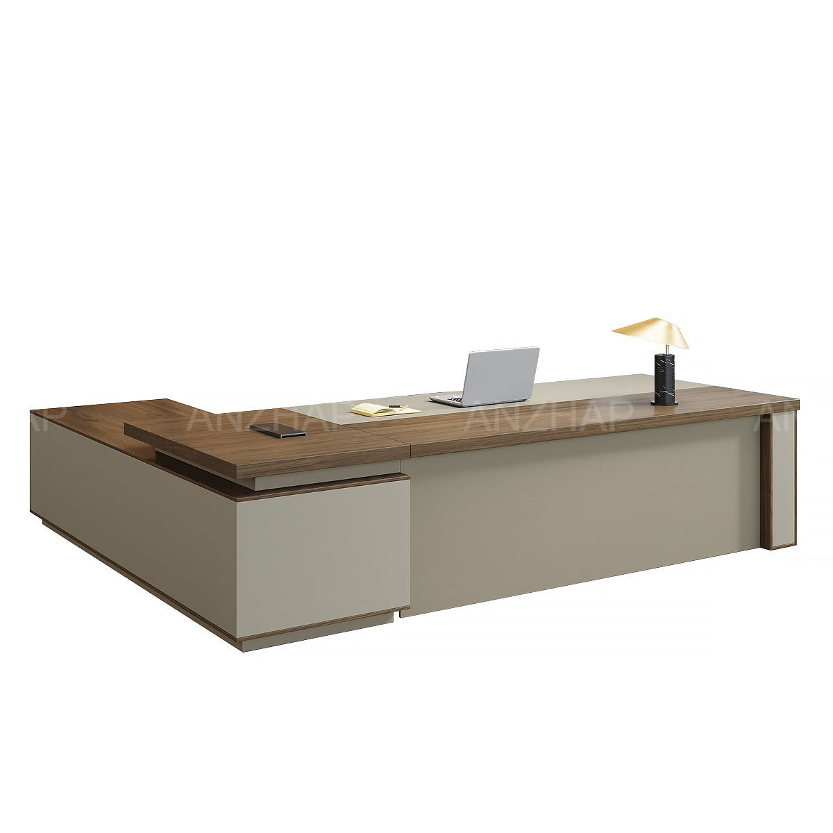 Timeless L-shaped Executive Desk with Spacious Legroom（Stock Items）