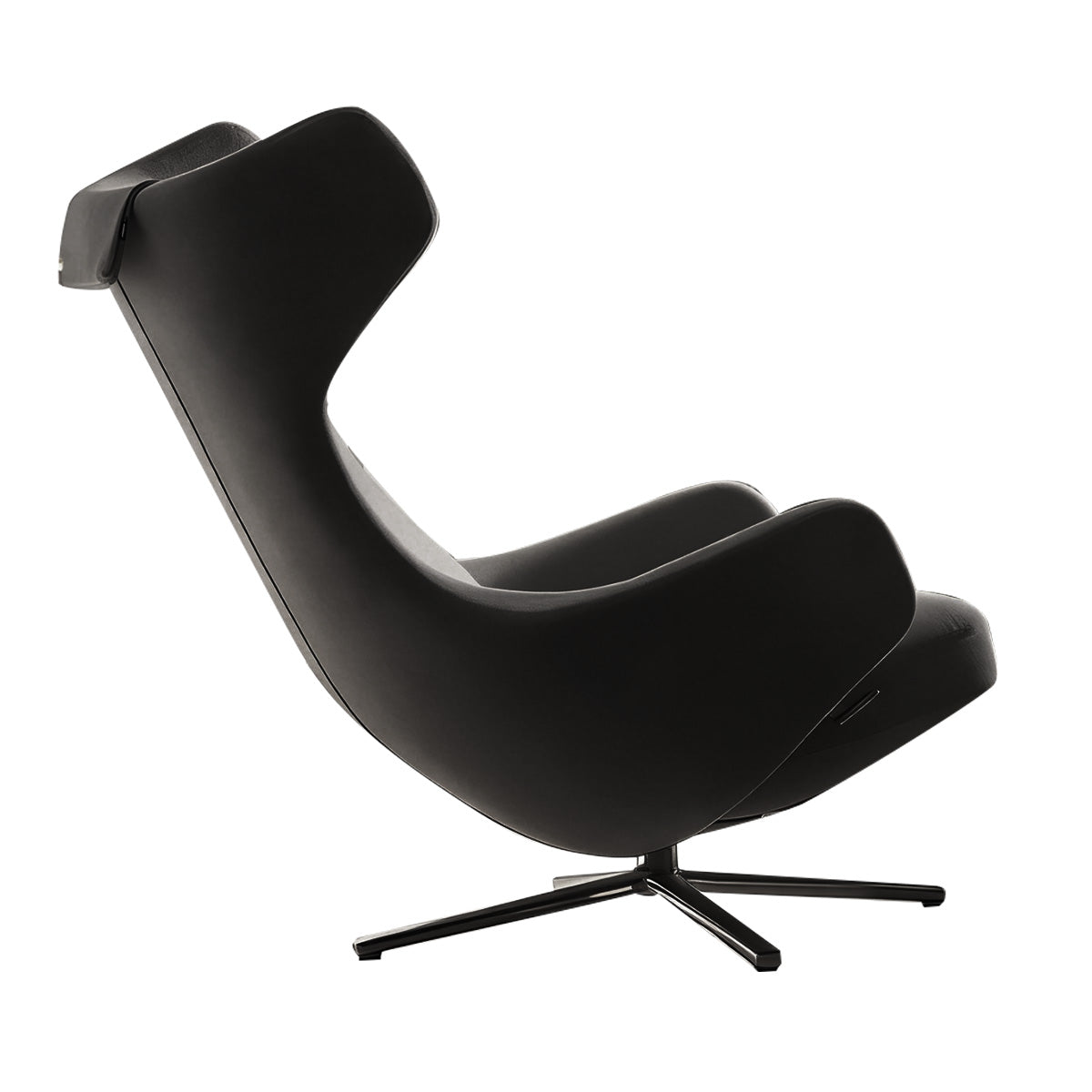 Ergonomic Luxury Lounge Chair with Stainless Steel Base and Headrest
