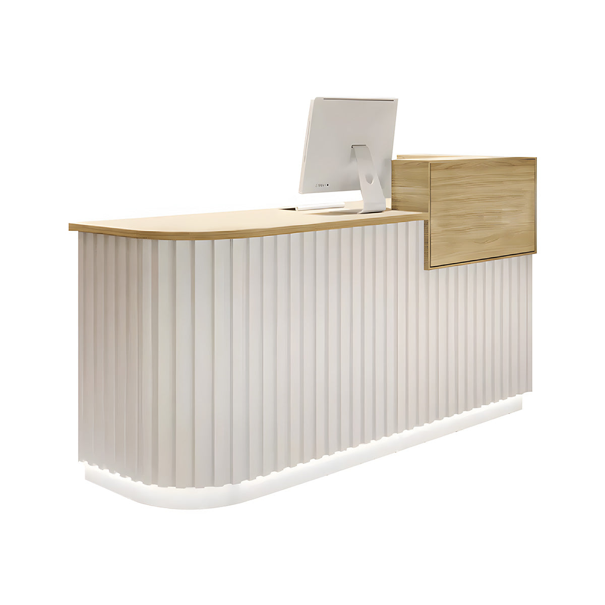Reception Side Couinter Modern Reception Desk 39–94 in Wide with File Drawers, Transaction Cou ...