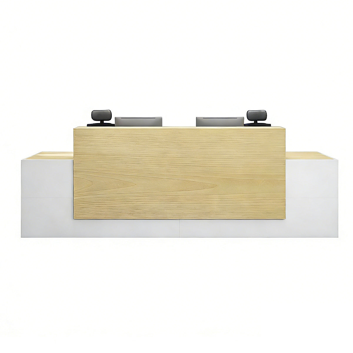 Modern Industrial Two-Tone Front Desk for Corporate Lobbies & Office