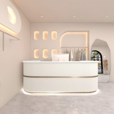Clothing Store Women's Curved Reception Front Desk（Stock Items）