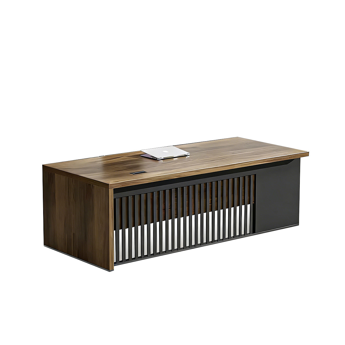 Innovative Industrial-Style Solid Wood Executive Desk