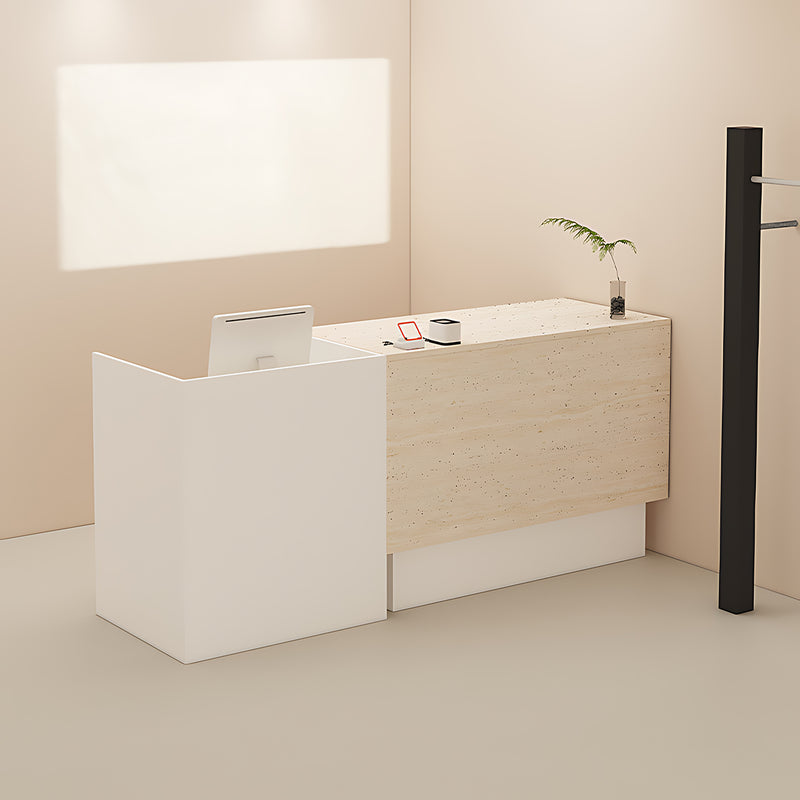 Minimalist Modern Reception Desk with Thickened Desktop and Sturdy Construction