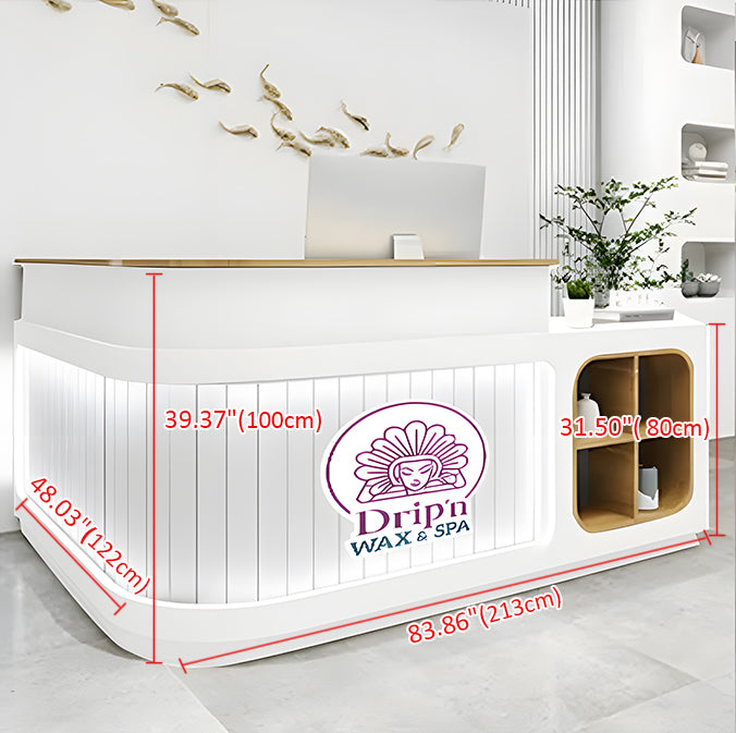 Customizable Corner Reception Desk With Light