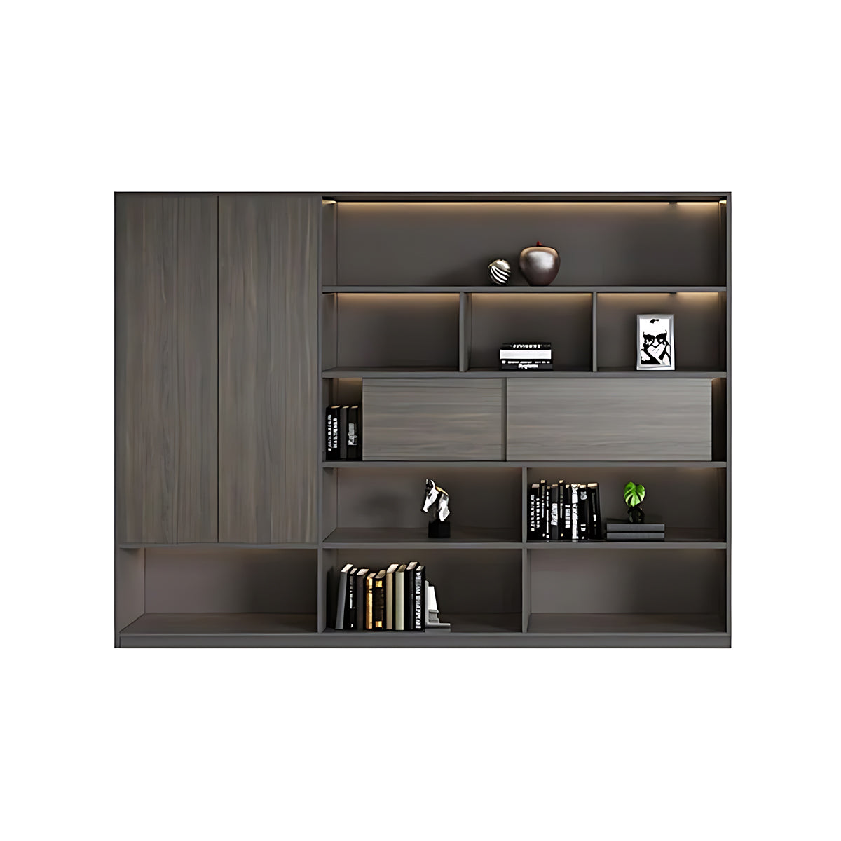 Minimalist Heavy-Duty L-Shaped Executive Desk with Practical Large Side Cabinet Design