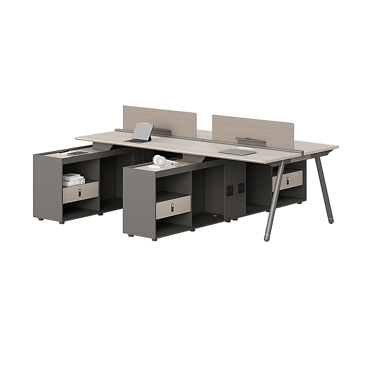 Stylish and Practical Office Staff Desk with Privacy Panel