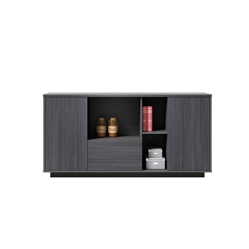 Luxury Gray Executive Desk with Spacious Side Cabinet