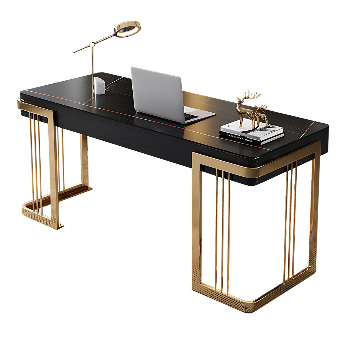 Elegant Minimalist Rectangular Executive Desk with Exquisite Leg Design