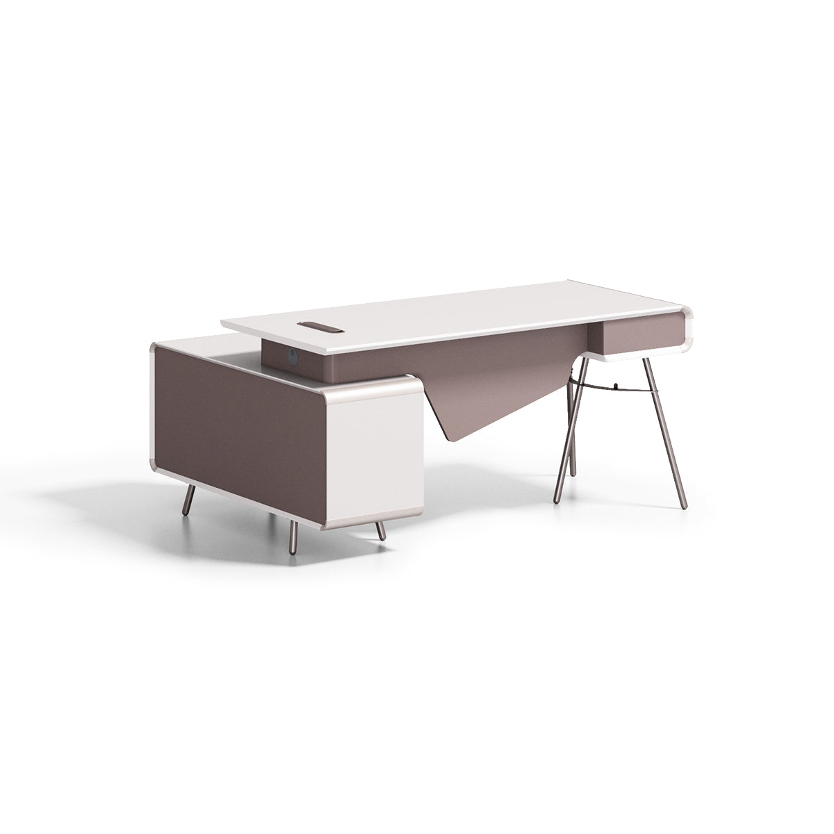 Minimalist Executive Desk with Edge-Banding