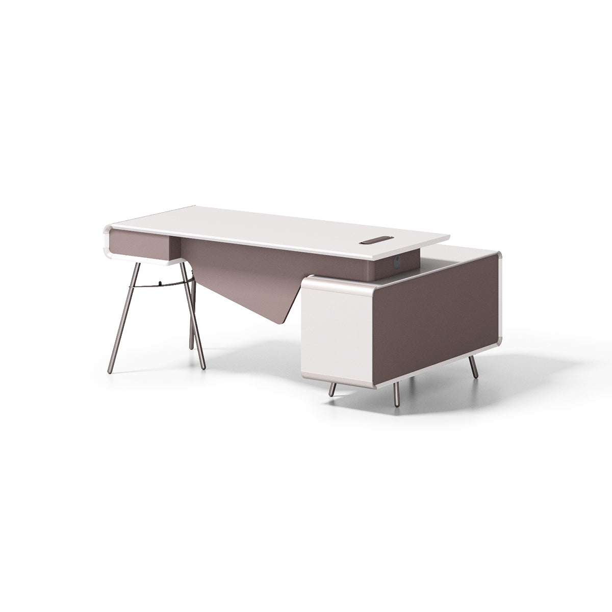 Minimalist Executive Desk with Edge-Banding