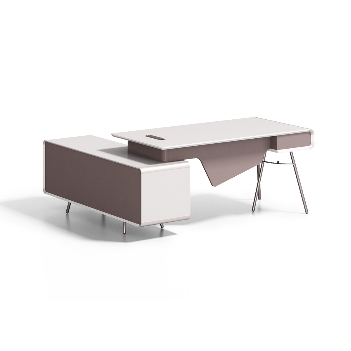 Minimalist Executive Desk with Edge-Banding