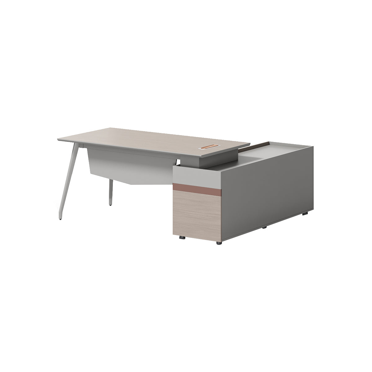 Sleek Executive Desk with Distinctive Two-Tone Style