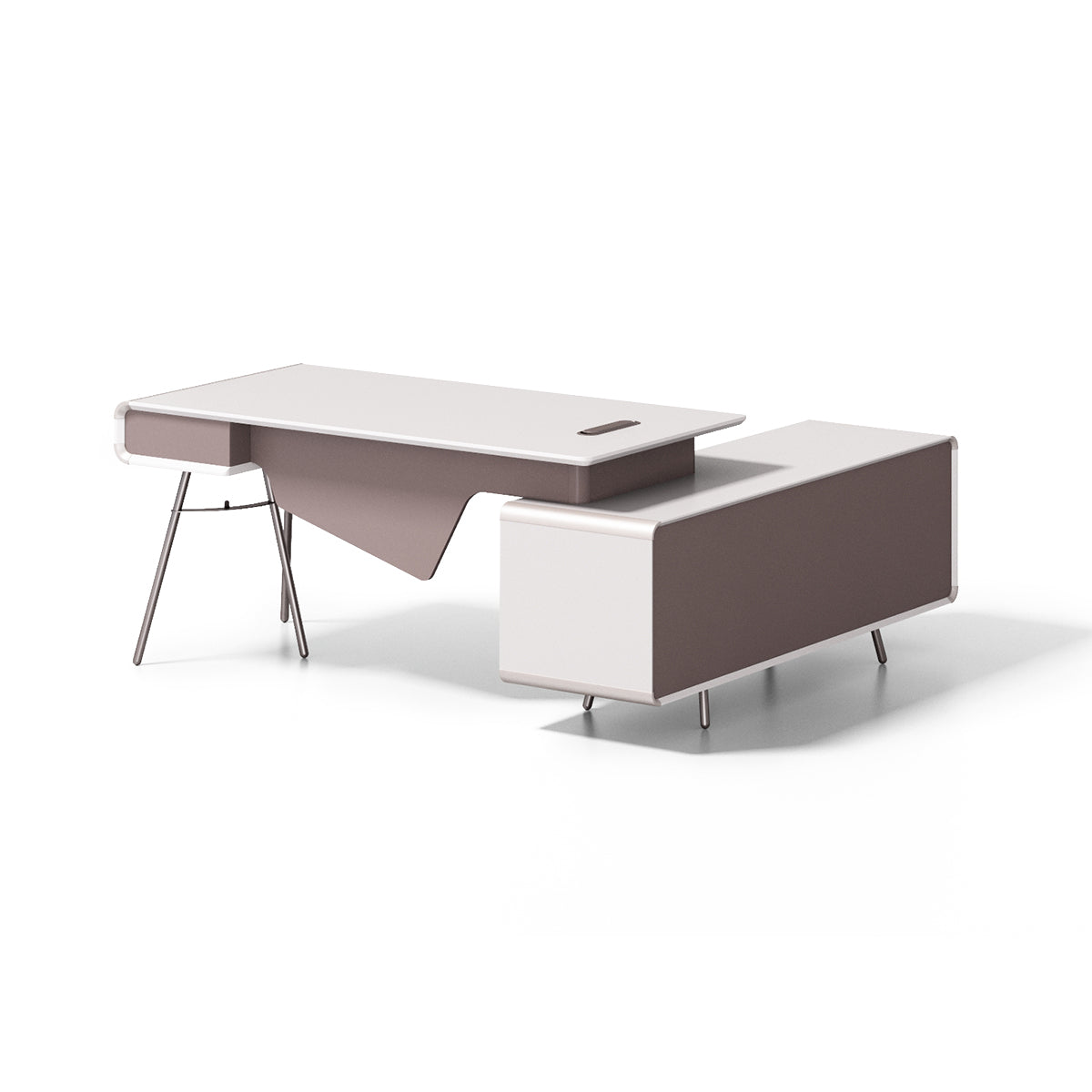 Minimalist Executive Desk with Edge-Banding