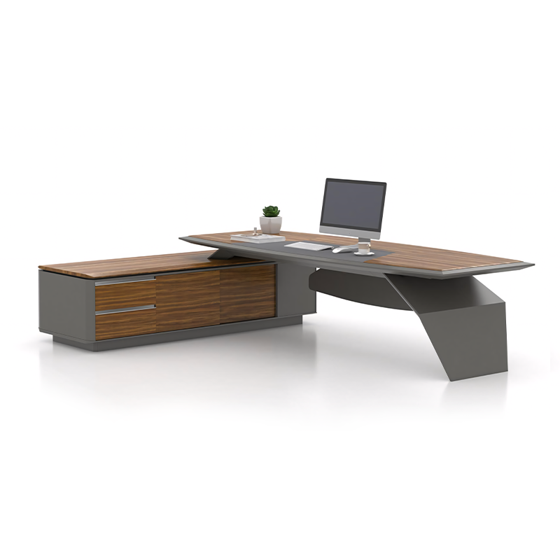 Modern Office Executive Desk with Side Cabinet