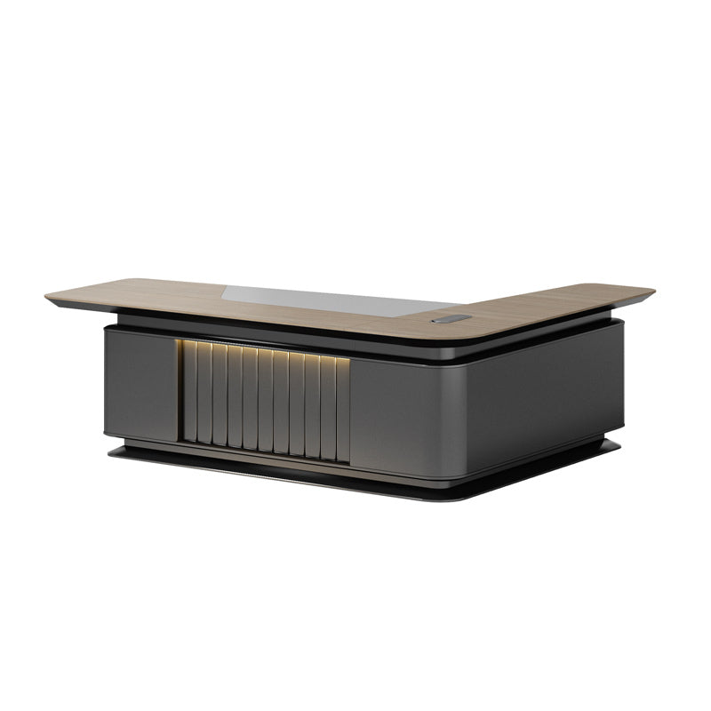 Stylish Modern Executive Office Desk with LED Light Strip