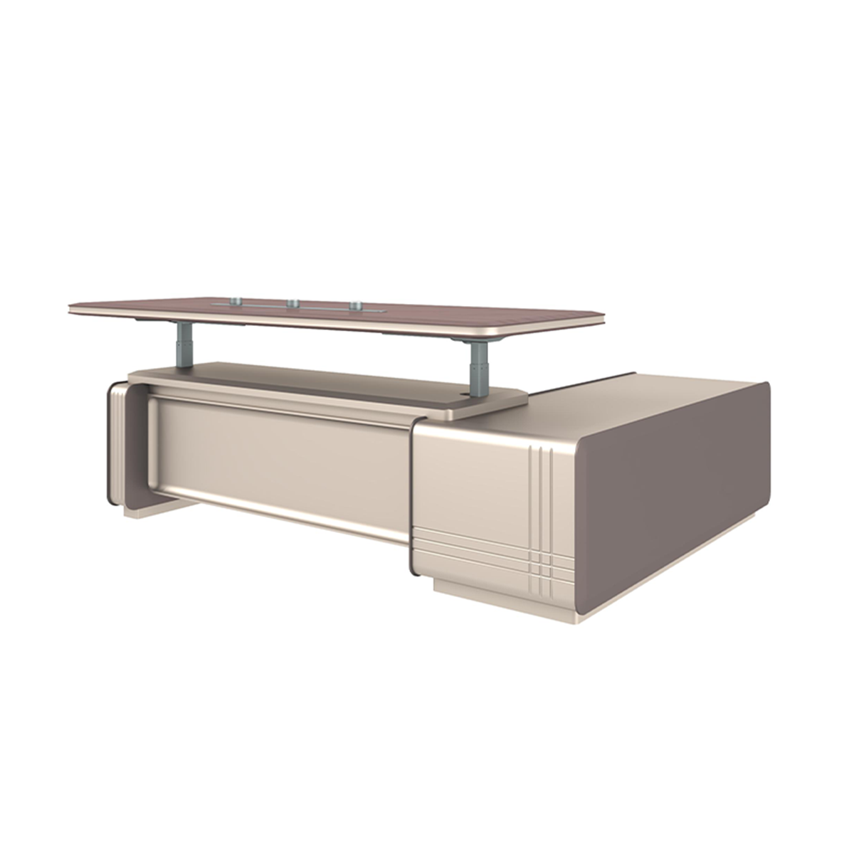 Premium L-shaped Executive Desk with Adjustable Height Desktop