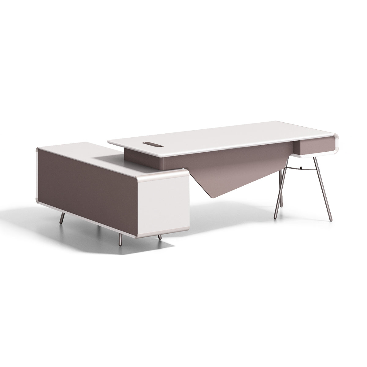 Minimalist Executive Desk with Edge-Banding