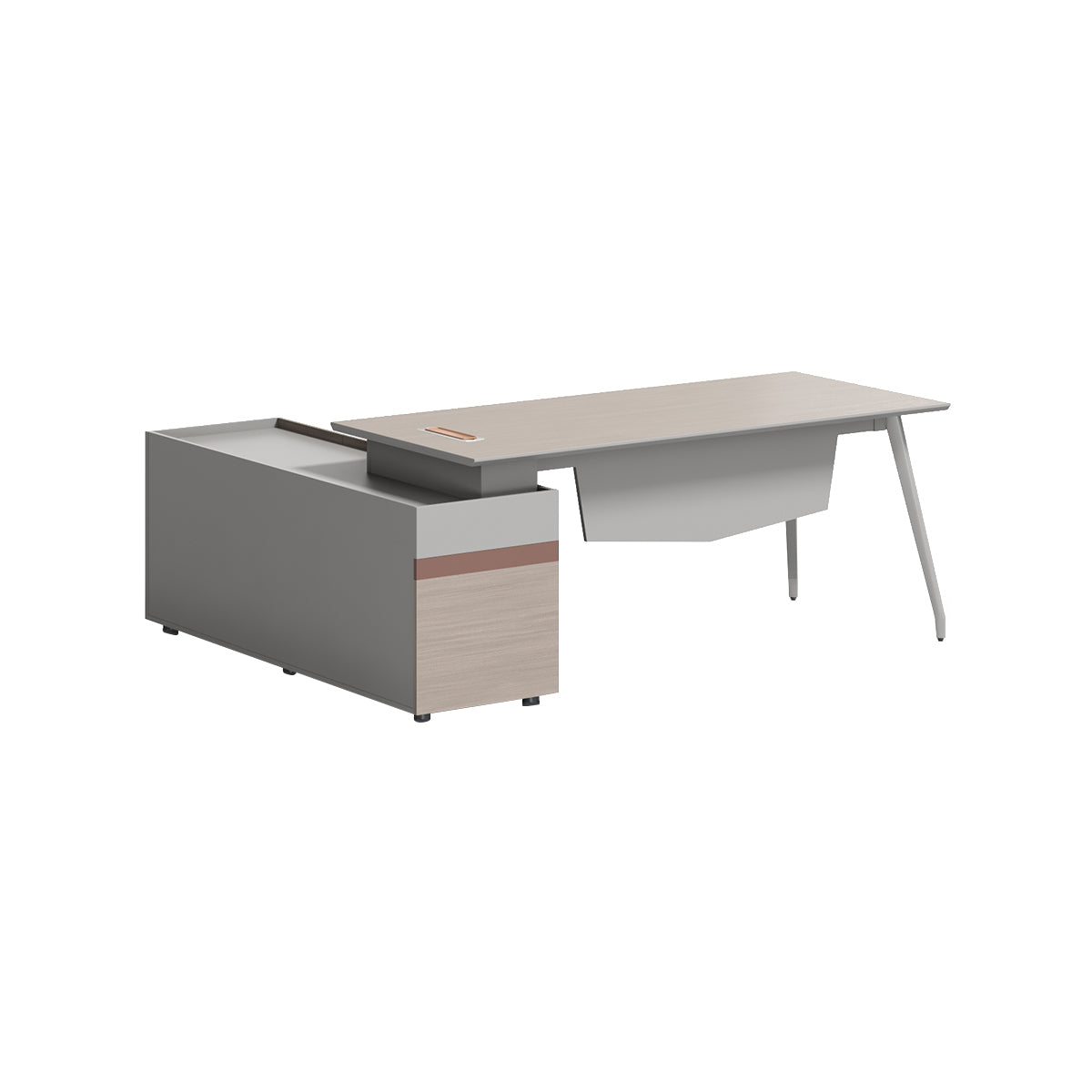 Sleek Executive Desk with Distinctive Two-Tone Style