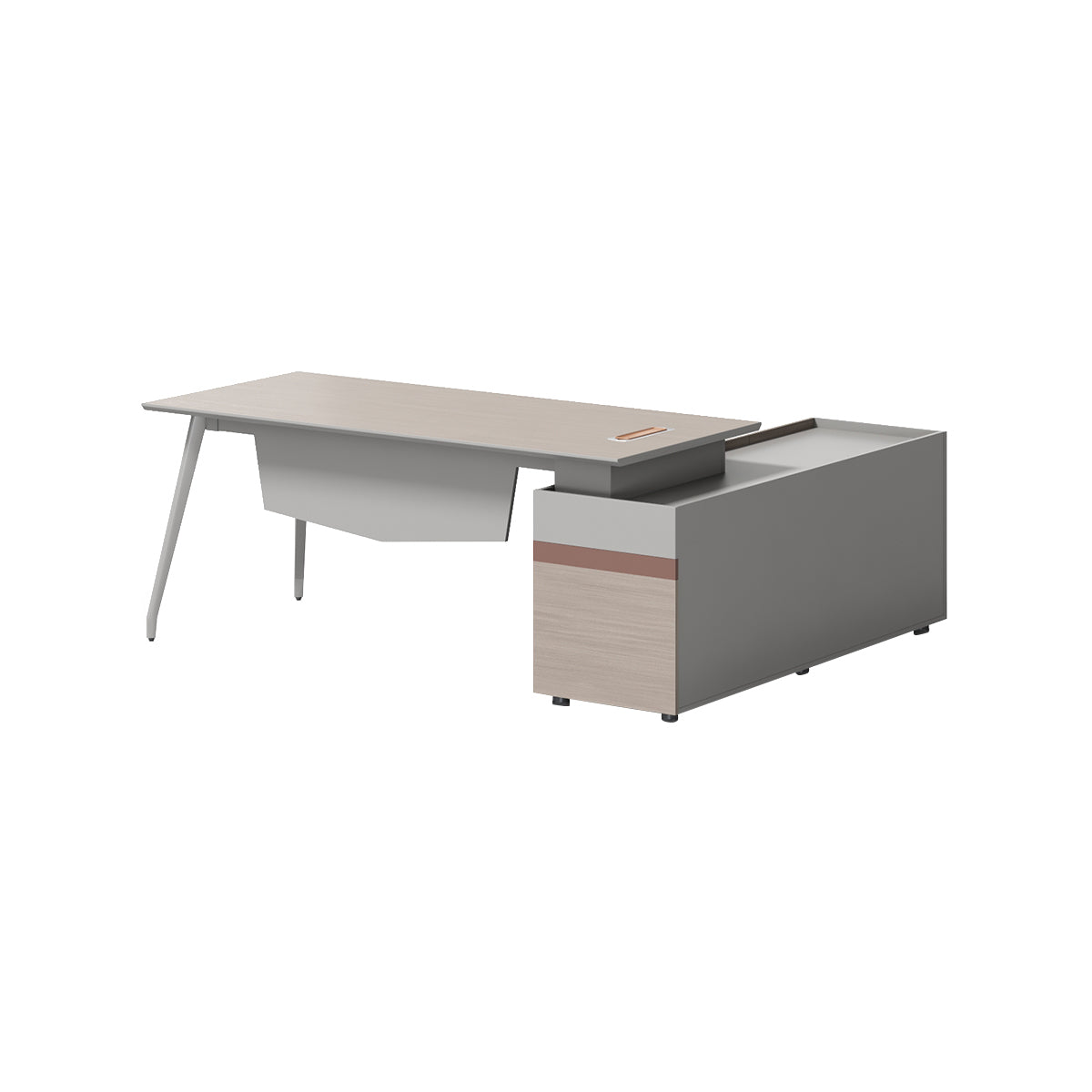 Sleek Executive Desk with Distinctive Two-Tone Style