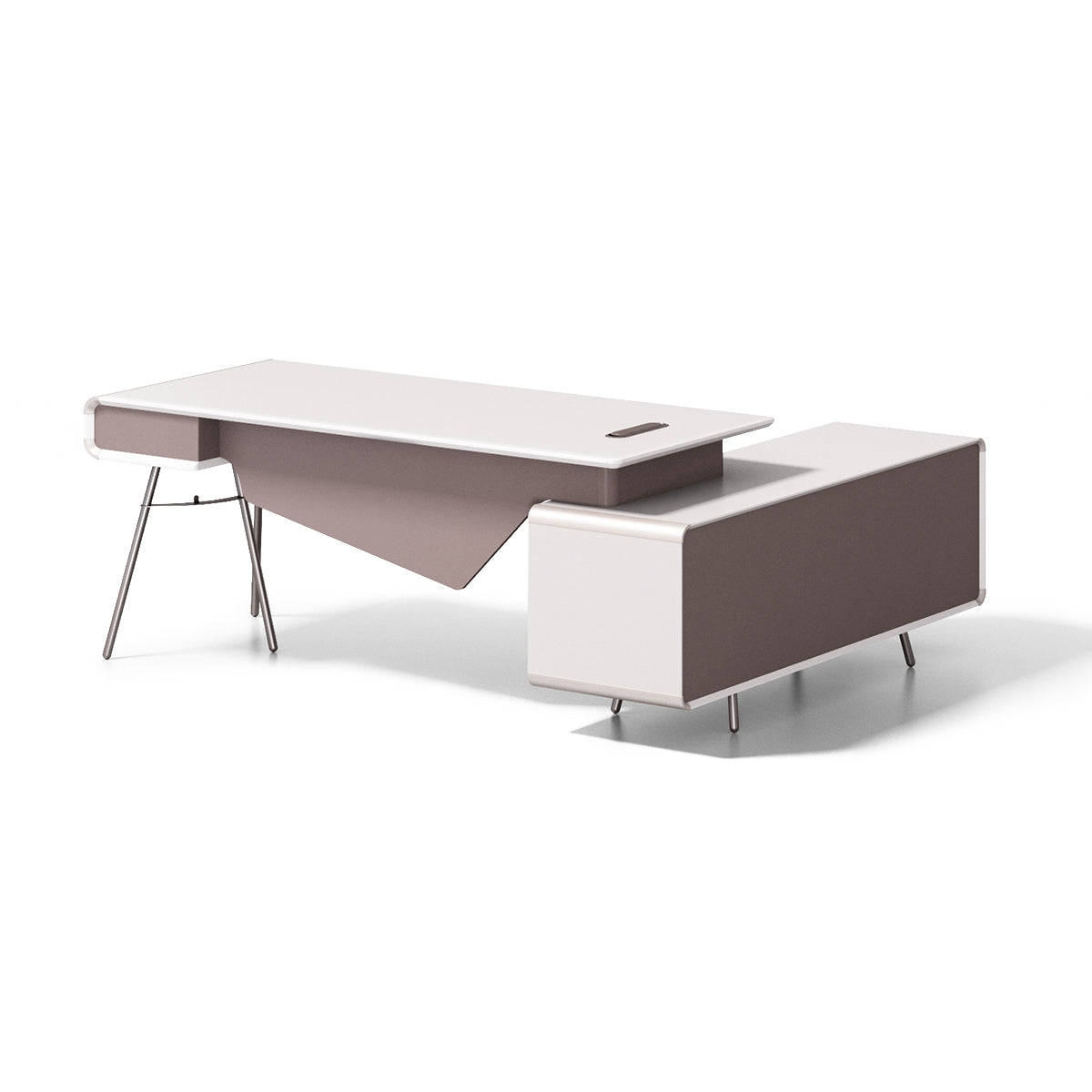 Minimalist Executive Desk with Edge-Banding