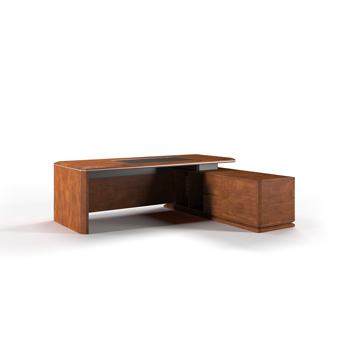 High-Quality Walnut Executive Desk with Spacious Rectangular Desktop