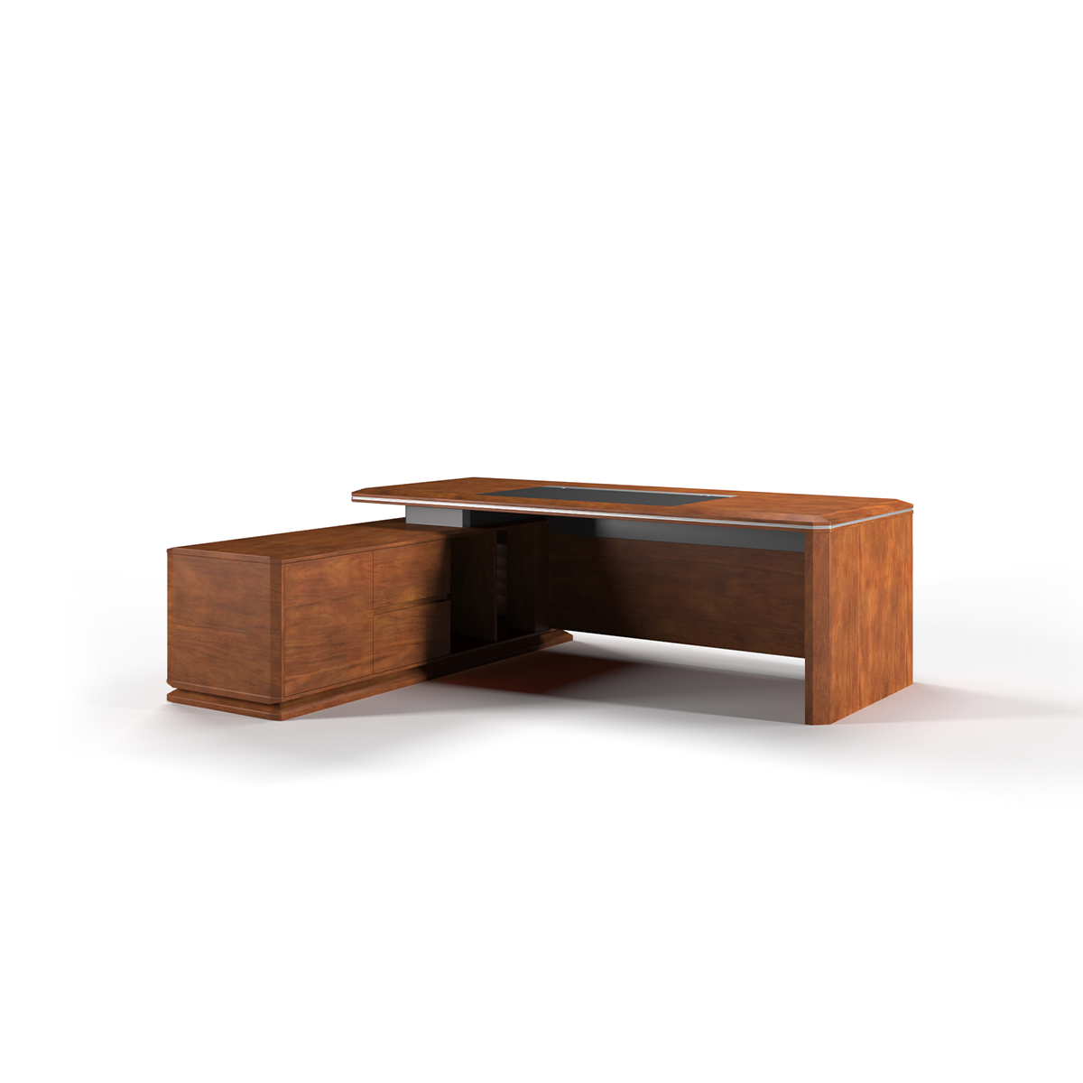 High-Quality Walnut Executive Desk with Spacious Rectangular Desktop