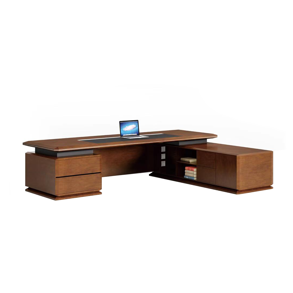 High-Quality Walnut Executive Desk with Spacious Rectangular Desktop