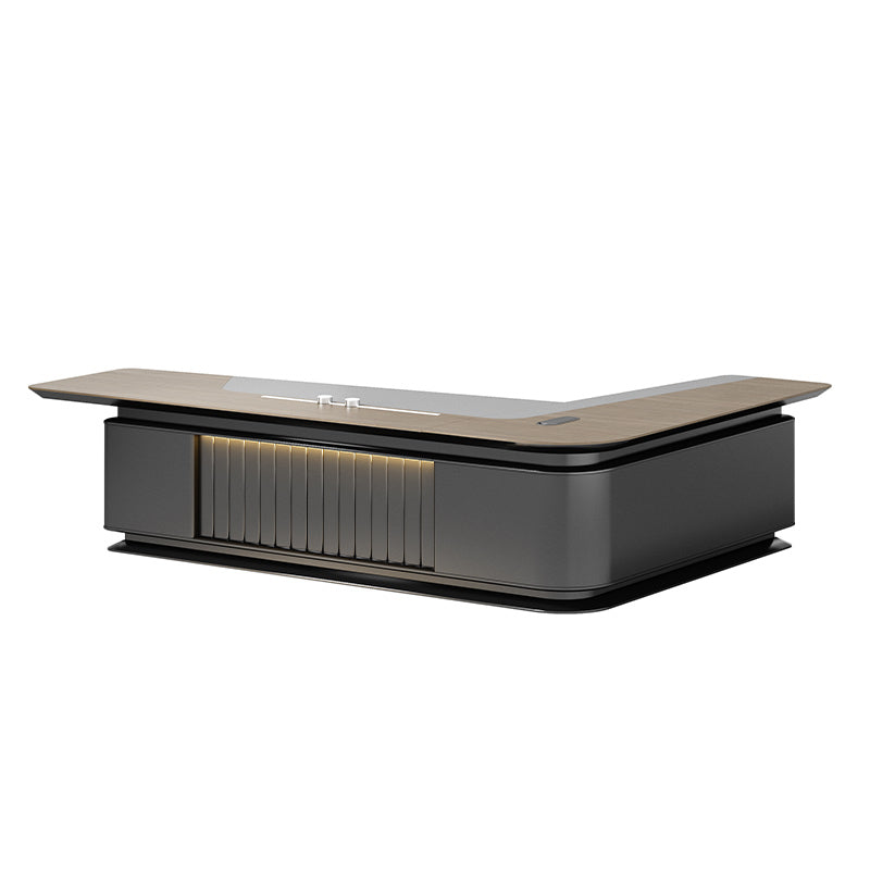 Stylish Modern Executive Office Desk with LED Light Strip