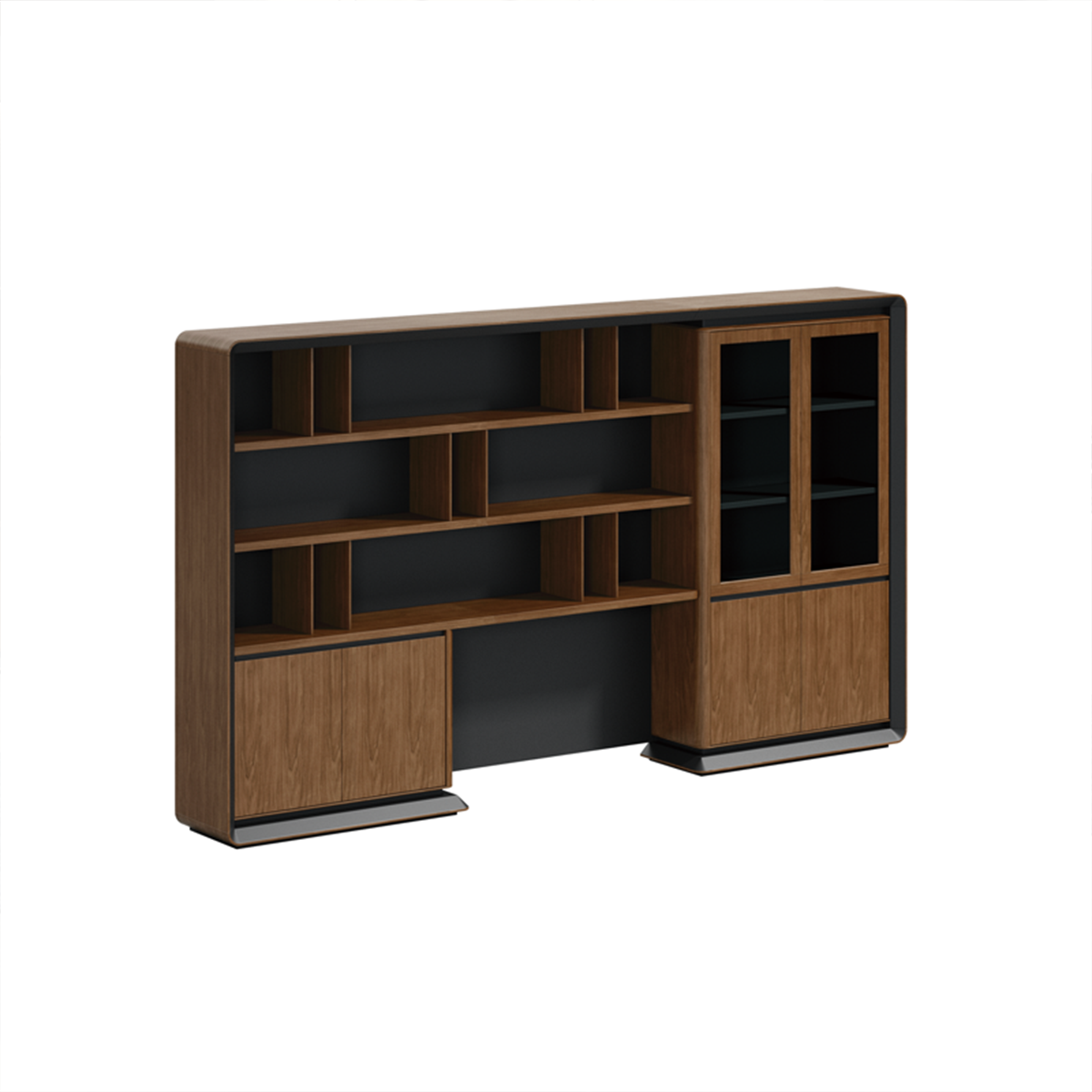 L-Shaped Executive Desk with Side Cabinet