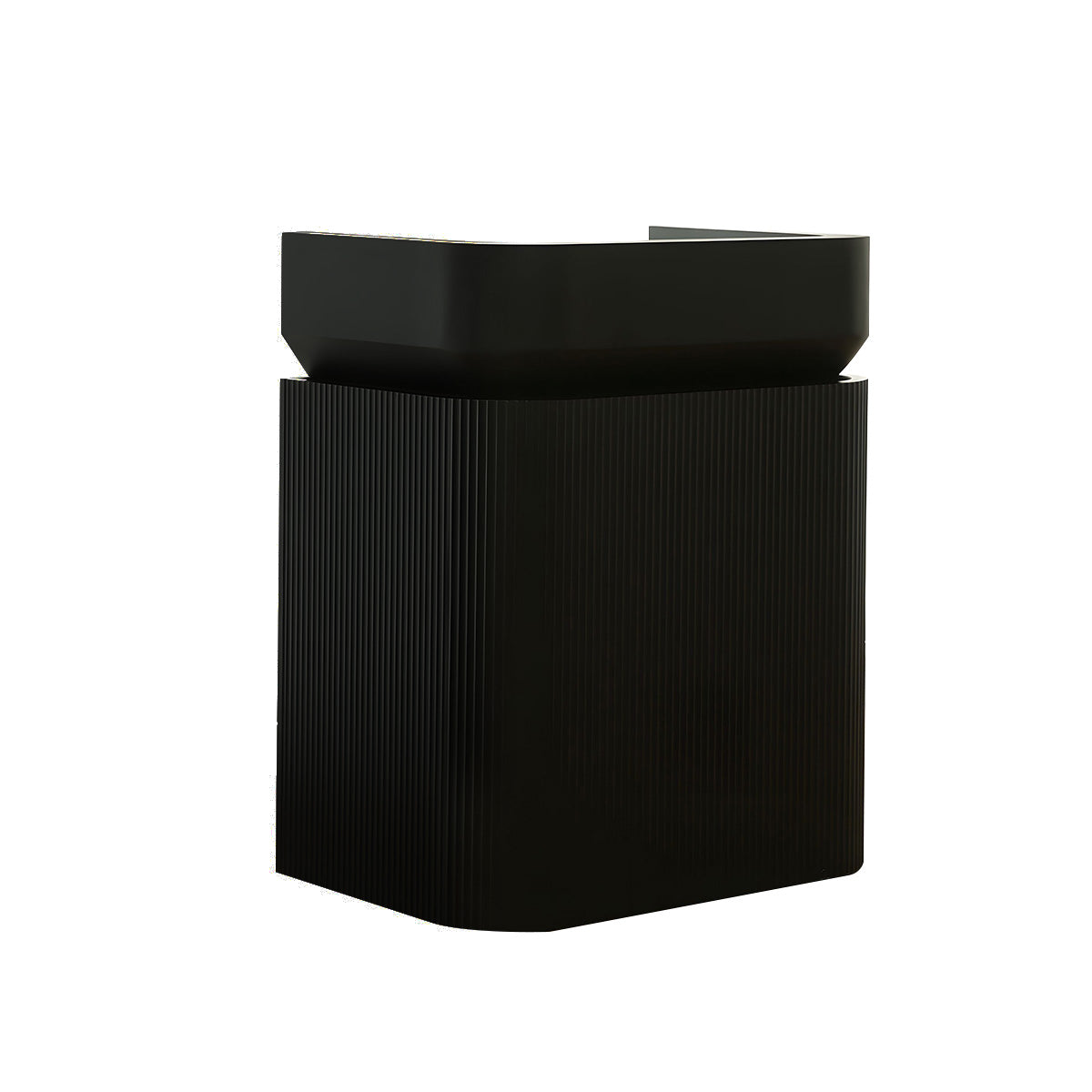 Black Reception Desk for Office or Retail Lockable Scratch Resistant