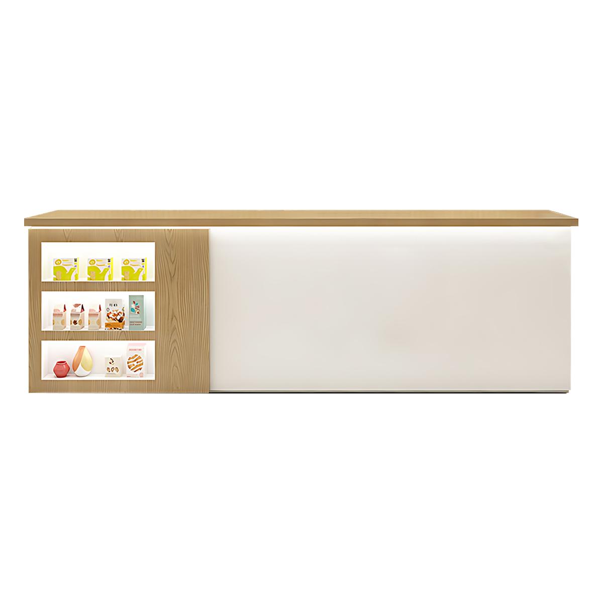 Contemporary Chic Space-Saving Reception Desk with Display Shelf Design