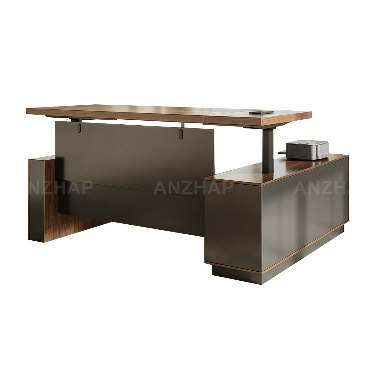 Height-Adjustable Executive Desk with Dual Motors, Power Hub, and Locking Storage（Stock Items）