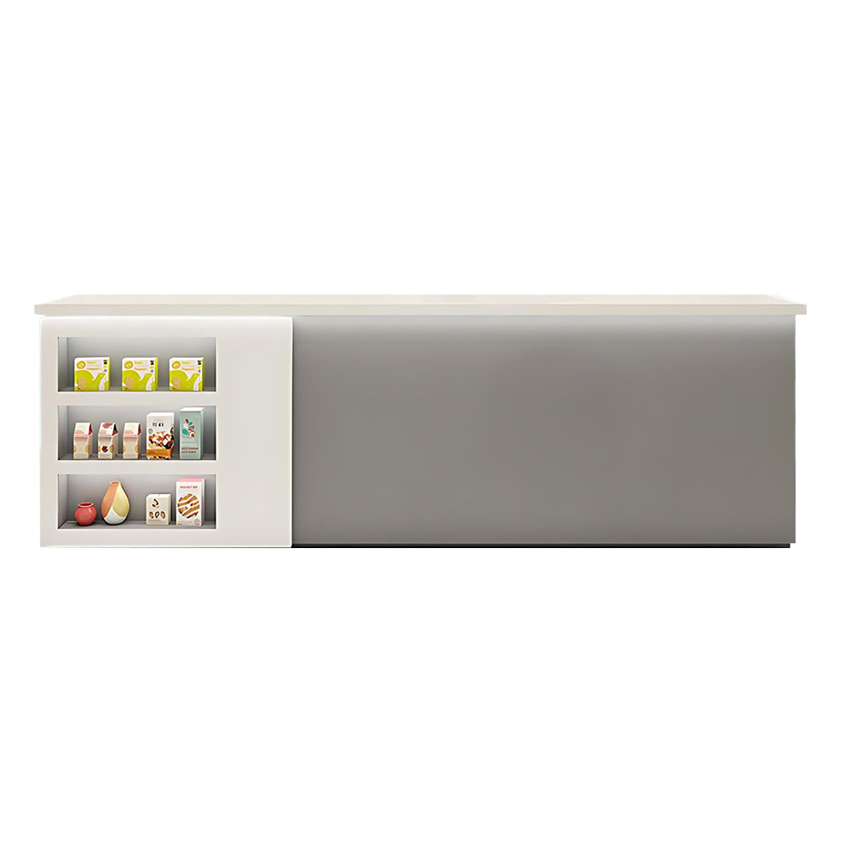 Contemporary Chic Space-Saving Reception Desk with Display Shelf Design