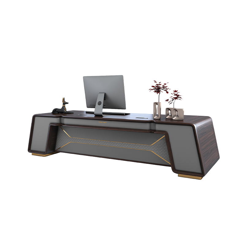 Solid Wood Trapezodial Executive Desk