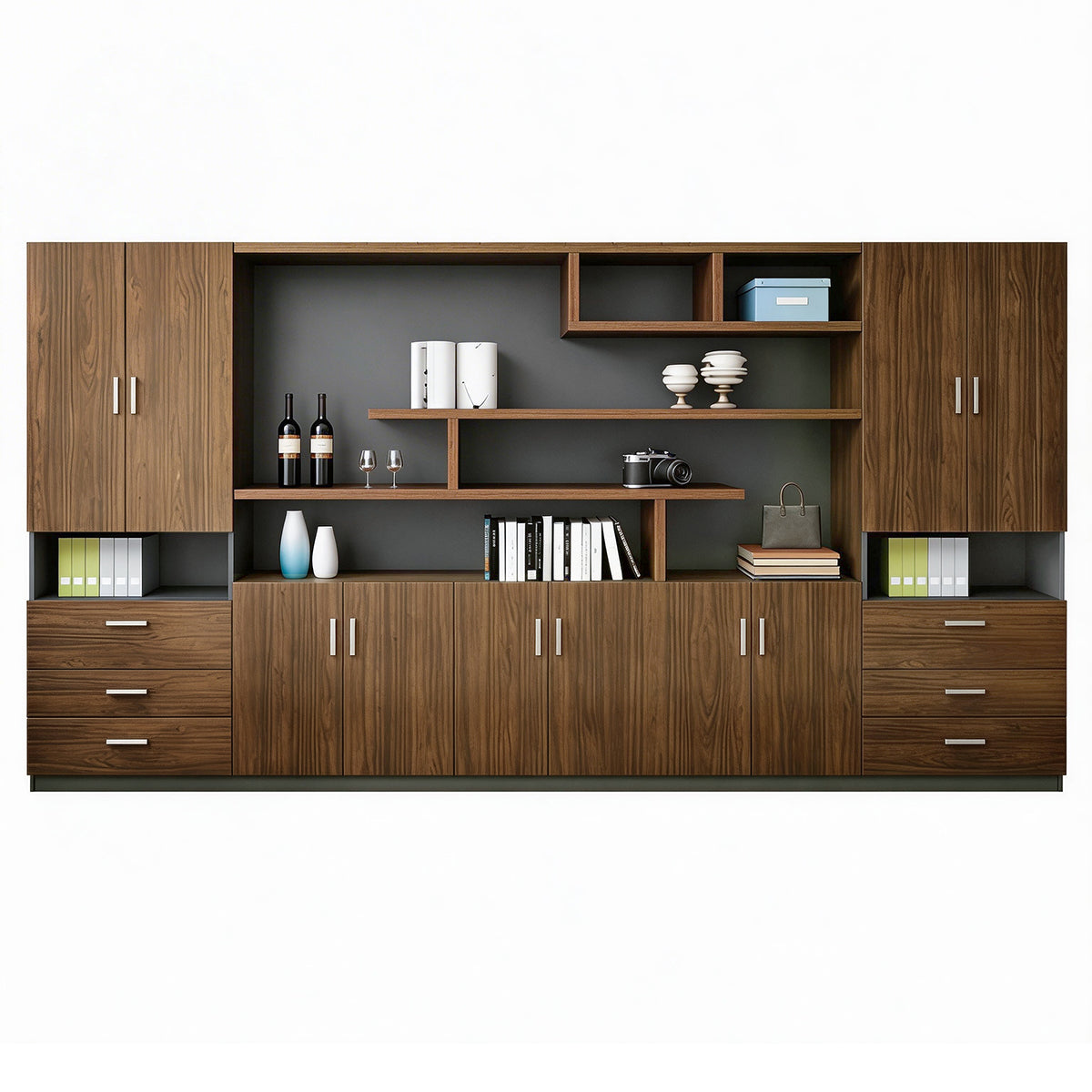 Luxury L-shaped Modern Executive Desk with Side Cabinet