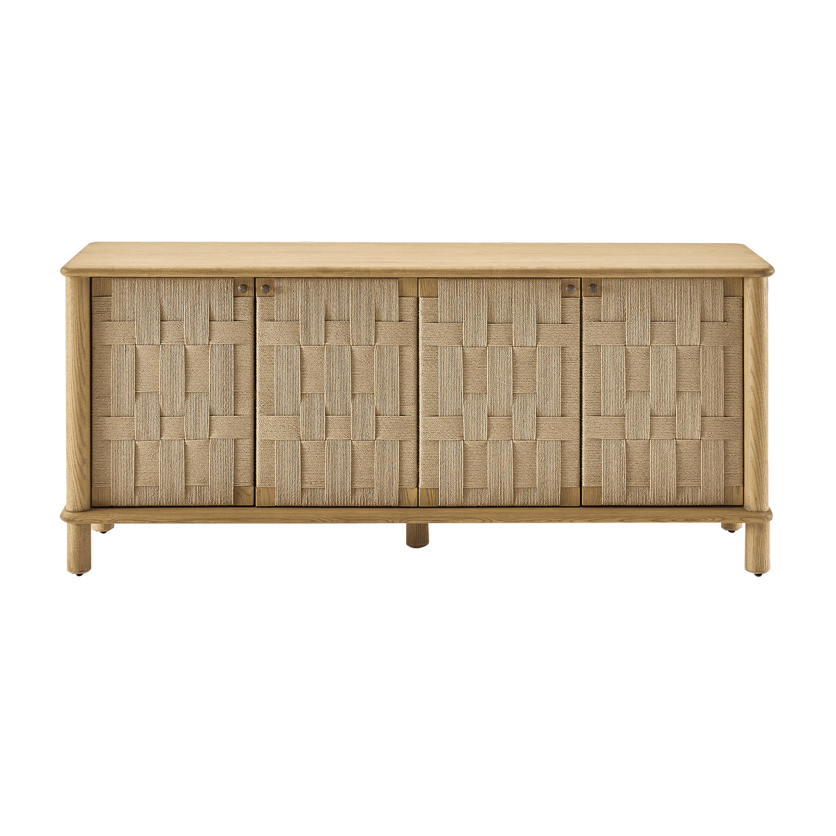 Classic Woven Engineered Wood Sideboard with Adjustable Shelves