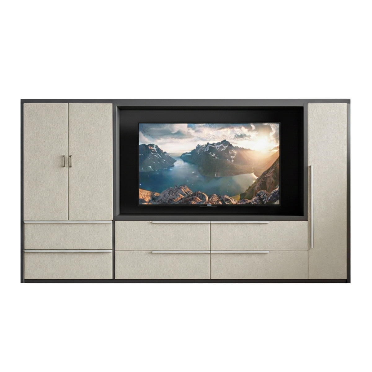 Modern Multi-Functional Storage Cabinet with Doors and Shelves