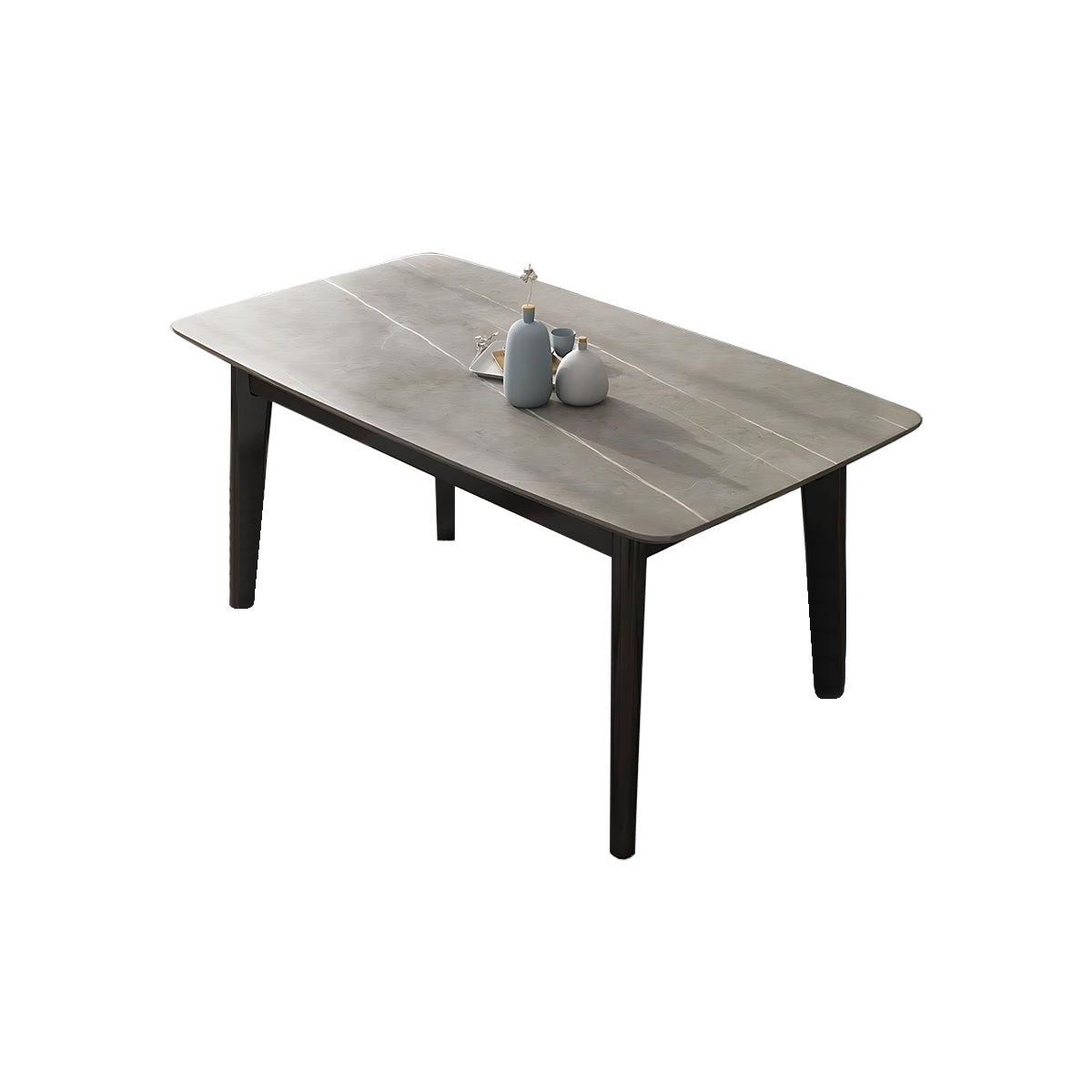 Sleek Modern Minimalist Rectangular Dining Table with Sturdy Thick Desktop