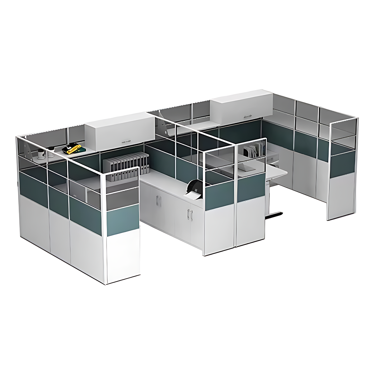 Modern Minimalist Office Desk Featuring Elegant Partition Screen Design