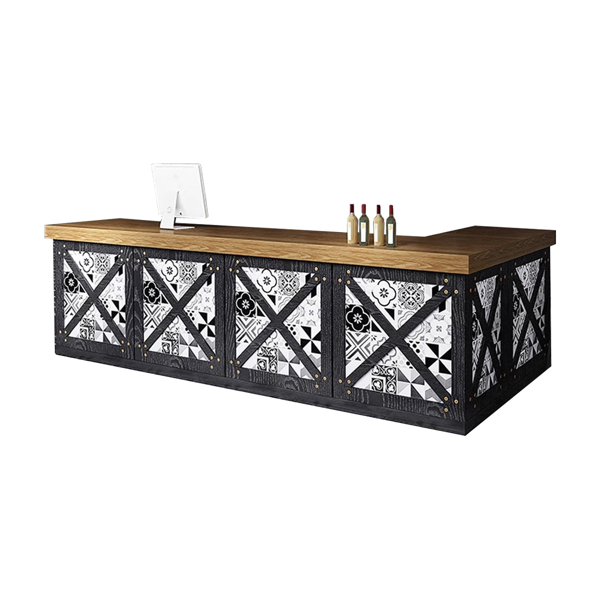 Medieval Style Premium Reception Desk with Unique Pattern Design