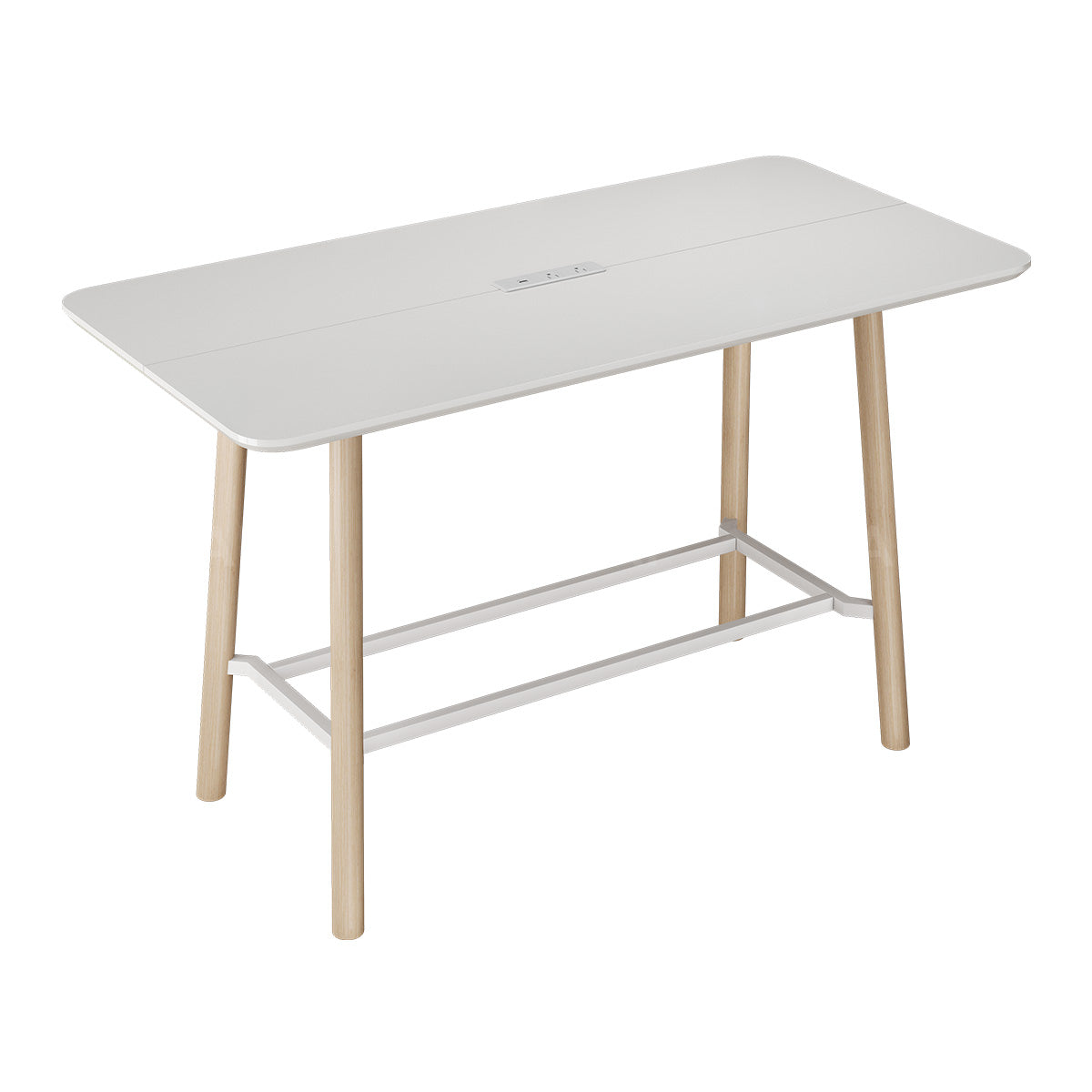 Bar Table with Built-In Power Outlet, 1.18-Inch Thick Top & Reinforced Legs（Stock Items）