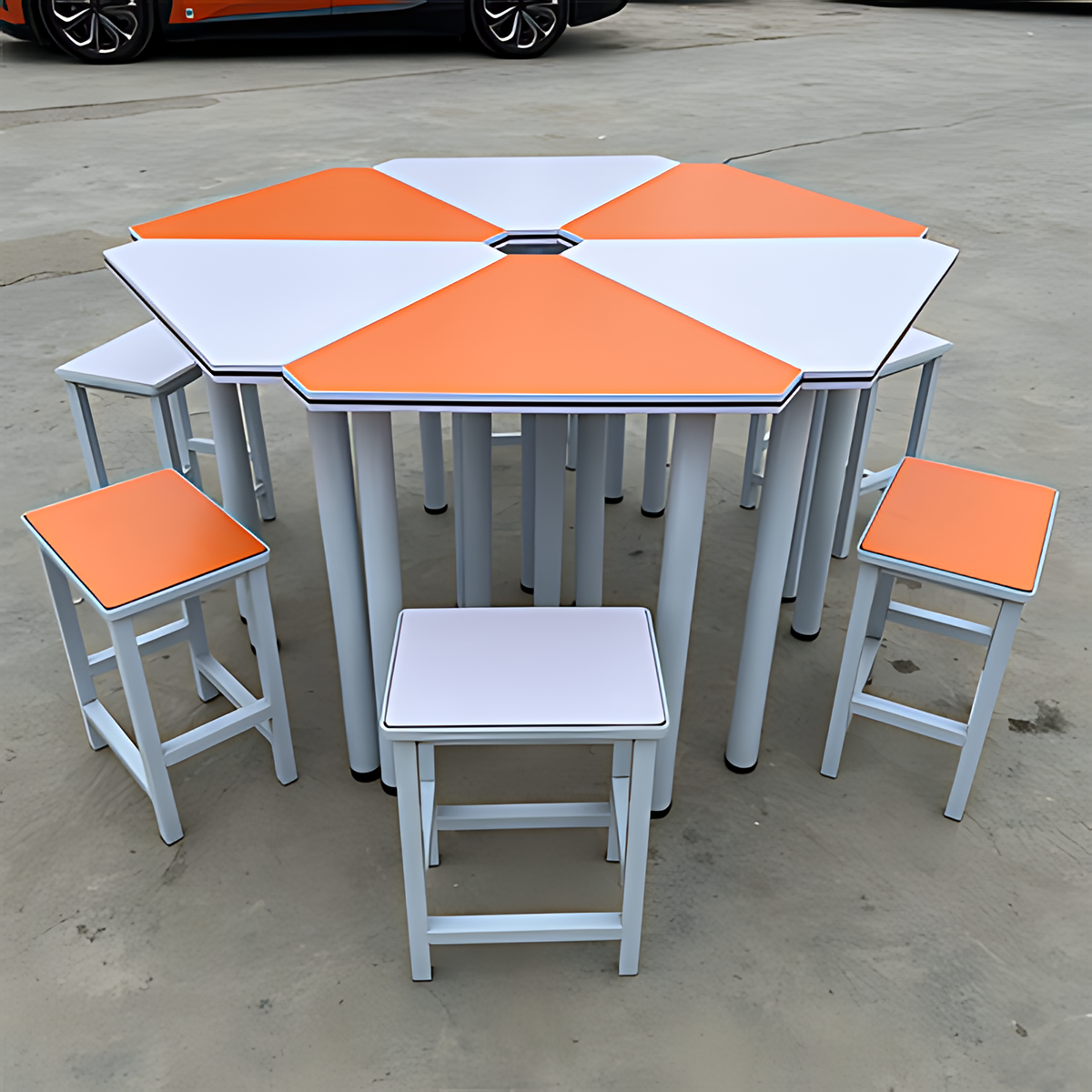 Colorful Splicing Table Trapezoidal Table Desk Classroom