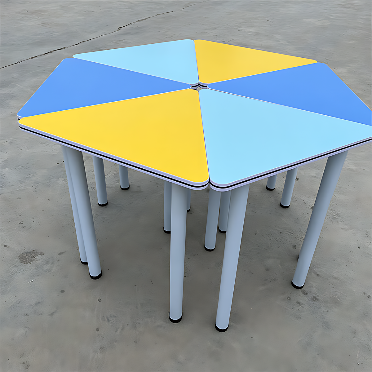 Colorful Splicing Table Trapezoidal Table Desk Classroom