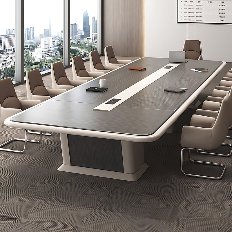 Modern Business-Style Rectangular Conference Table with Sturdy Legs
