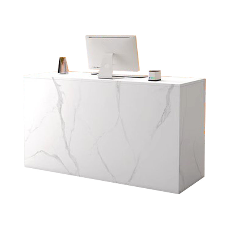 Sleek Wooden Reception Desk for a Stylish Office Front Desk