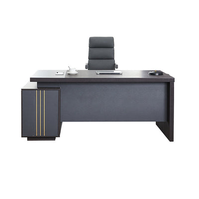 Modern and Minimalist Executive Desk with Side Cabinet